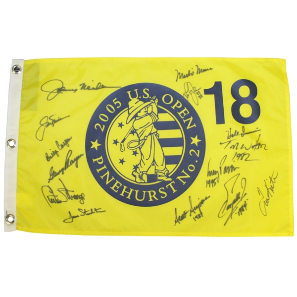 Nicklaus, Watson, Player & Others Signed 2005 US Open Champs Flag w/ Dates JSA ALOA