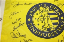 Nicklaus, Watson, Player & Others Signed 2005 US Open Champs Flag w/ Dates JSA ALOA