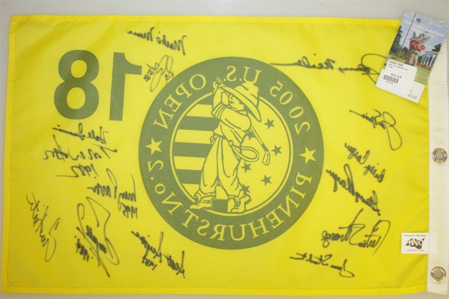 Nicklaus, Watson, Player & Others Signed 2005 US Open Champs Flag w/ Dates JSA ALOA
