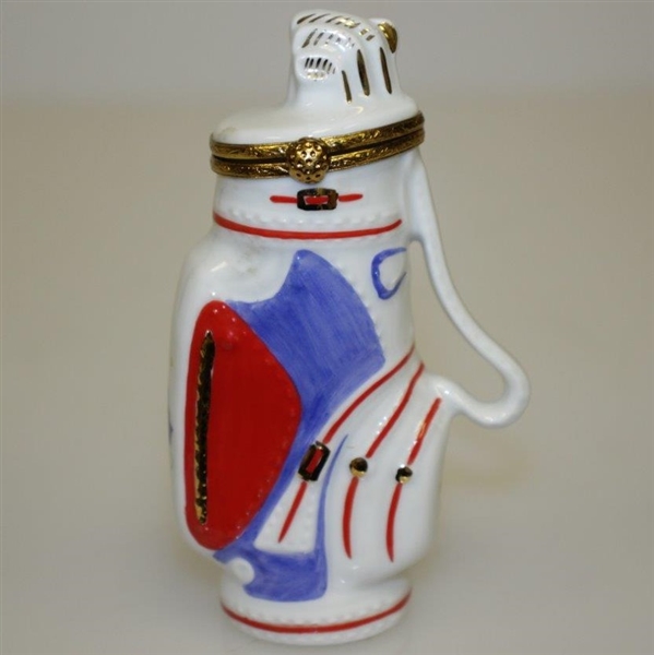 1995 Ryder Cup at Oak Hill Ceramic Limited Ed Golf Bag on Pull Cart - Made in France