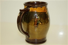 Circa 1930's Royal Doulton Earthenware Mug w/ Ancient Golfer Addressing Ball