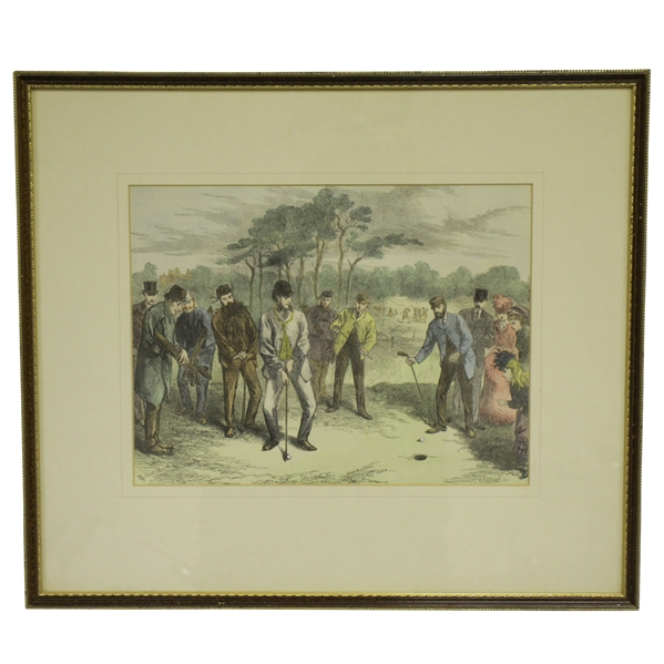 1869 Match at Blackheath by Frederick Gilbert Wood Block Engraving Reproduction