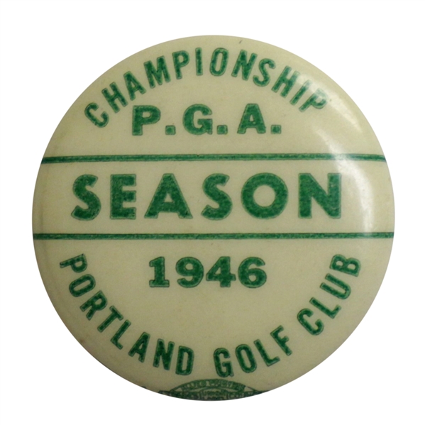 1946 PGA Championship at Portland GC Badge - Ben Hogan's First Major - Rare