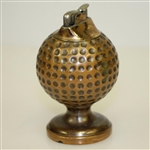 Vintage Bronze Dimple Golf Ball Desk Cigarette Lighter on Base
