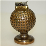 Vintage Bronze Dimple Golf Ball Desk Cigarette Lighter on Base
