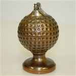 Vintage Bronze Dimple Golf Ball Desk Cigarette Lighter on Base