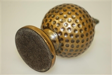 Vintage Bronze Dimple Golf Ball Desk Cigarette Lighter on Base