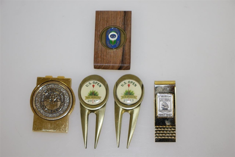 Money Clips, Pins, Ball Markers Accessories - US Open, World Golf Hall of Fame & Others