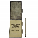 Early 1900's Sterling Silver Golf Scorer Case w/ Liberty Counter Sheets & Pen - Bristol, CT