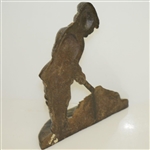 Antique Hubley Cast iron Golfer Door Stop w/ Great Color