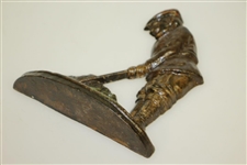 Antique Hubley Cast iron Golfer Door Stop w/ Great Color