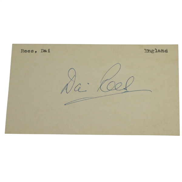 Dai Rees Signed Card - 9 Time Ryder Cup Participant JSA ALOA