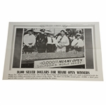 Byron Nelson Signed 1949 Miami Open Poster JSA ALOA