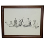 Arnold Palmer Career Timeline Sketch Sequence Framed Print by Tony Morris