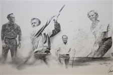 Arnold Palmer Career Timeline Sketch Sequence Framed Print by Tony Morris