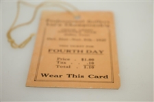 1927 PGA Championship at Cedar Crest CC 4th Day Ticket - Walter Hagen Win - Rare