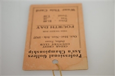 1927 PGA Championship at Cedar Crest CC 4th Day Ticket - Walter Hagen Win - Rare