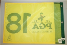 Brooks Koepka Signed 2019 PGA Championship at Bethpage Black Yellow Flag JSA ALOA