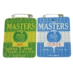 1980 & 1983 Masters Tournament Series Badges - Seve Ballesteros Victories