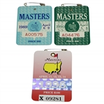 1989, 1990 & 1996 Masters Tournament Series Badges - Nick Faldo Wins