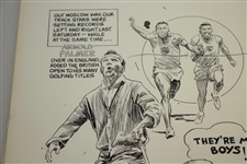 1961 Arnold Palmer Open Championship by Artist Bruce Stark Original Pen & Ink on Board