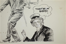 1961 Arnold Palmer Open Championship by Artist Bruce Stark Original Pen & Ink on Board