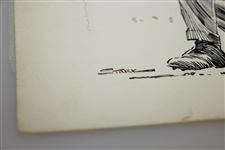 1961 Arnold Palmer Open Championship by Artist Bruce Stark Original Pen & Ink on Board