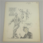 1961 Arnold Palmer Open Championship by Artist Bruce Stark Original Pen & Ink on Board