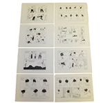 Vintage Golf Comic Strip Prints from Cartoonist Bailey - Set of 8