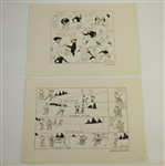 Vintage Golf Comic Strip Prints from Cartoonist Bailey - Set of 8