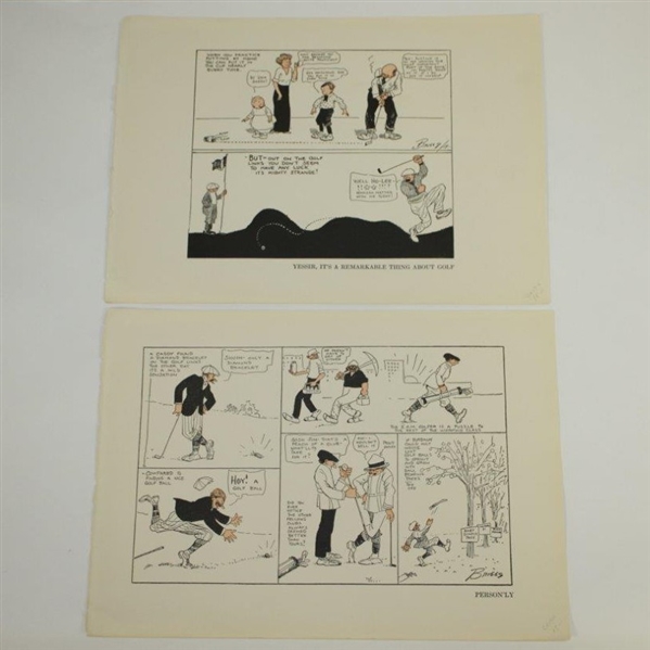 Vintage Golf Comic Strip Prints from Cartoonist Bailey - Set of 8