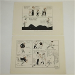 Vintage Golf Comic Strip Prints from Cartoonist Bailey - Set of 8