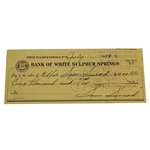 Sam Snead Signed 1953 Personal $1000 Check to His Wife