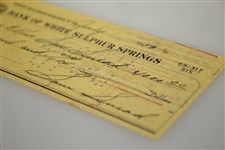 Sam Snead Signed 1953 Personal $1000 Check to His Wife