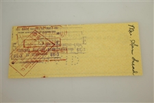 Sam Snead Signed 1953 Personal $1000 Check to His Wife