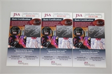 The Big 3 Time-Period Signatures on Cards - Palmer, Nicklaus & Player JSA Certs