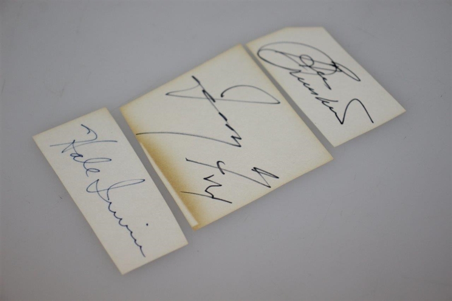 President Gerald Ford, Ben Crenshaw & Hale Irwin Signed Cards JSA Certs