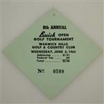 Tony Lema, Jack Nicklaus, Arnold Palmer & Others 1965 Buick Open Ticket - Lema Win JSA ALOA