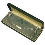 A Pair of Sterling Silver 'Reddy Tees' Connected w/ Chain by Lambert Bros in Original Box