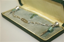 A Pair of Sterling Silver 'Reddy Tees' Connected w/ Chain by Lambert Bros in Original Box