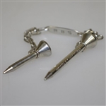 A Pair of Sterling Silver 'Reddy Tees' Connected w/ Chain by Lambert Bros in Original Box
