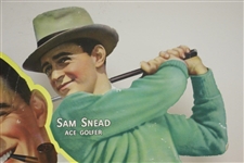 Sam Snead Granger Tobacco Advertising Cut Out Sizable Broadside Display