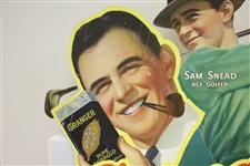 Sam Snead Granger Tobacco Advertising Cut Out Sizable Broadside Display