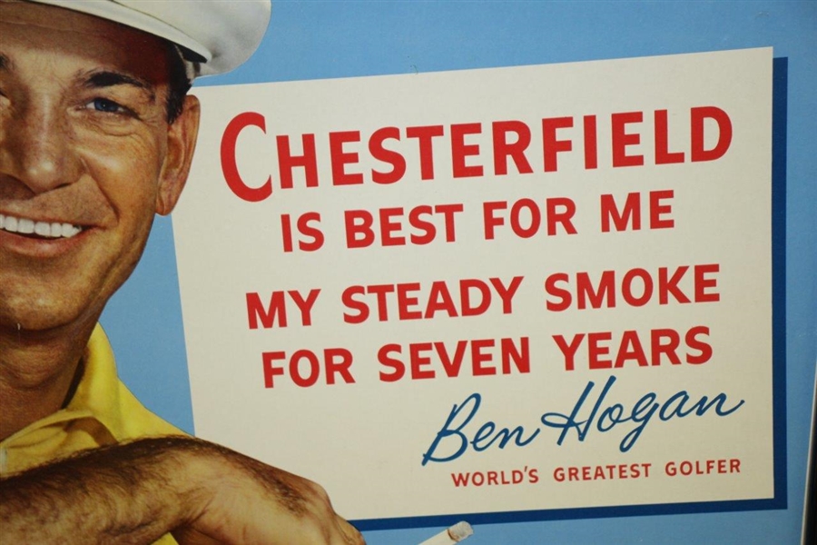 Ben Hogan Chesterfield Cigarettes Advertising Broadside Display
