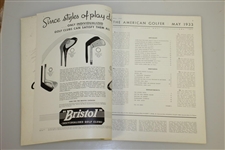 1933 The American Golfer Featuring Bobby Jones Publication by Grantland Rice 