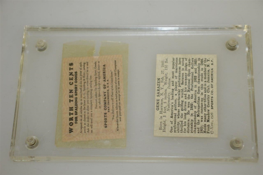1926 Gene Sarazen Champions Card w/ Spalding Redemption Certificate