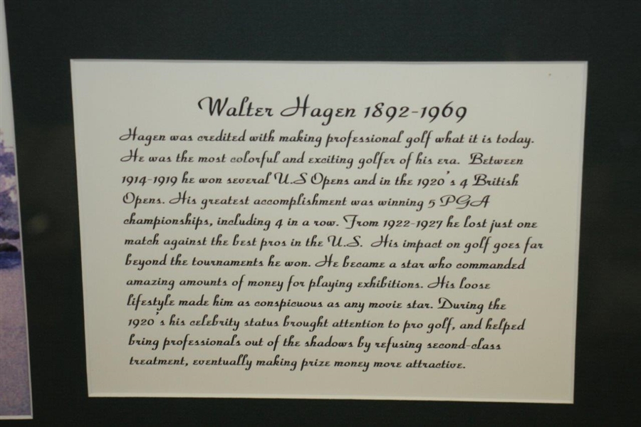 Walter Hagen Signed First Day Cover Picture Framed Presentation JSA ALOA