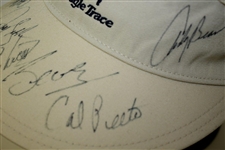 Seve Ballesteros, Davis Love III, Cal Peete & Others Signed TPC Eagle Trace Visor JSA ALOA