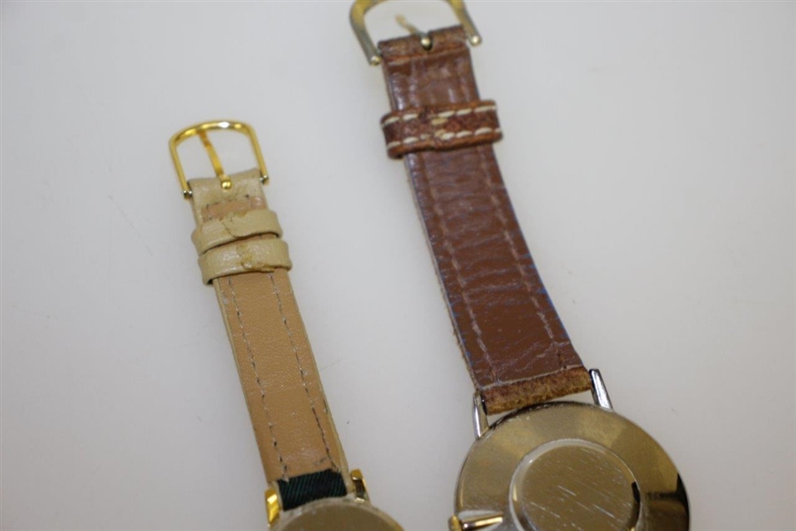 His & Hers Wrist Watches by Bunel & Jalga Featuring Old-Style Golfers