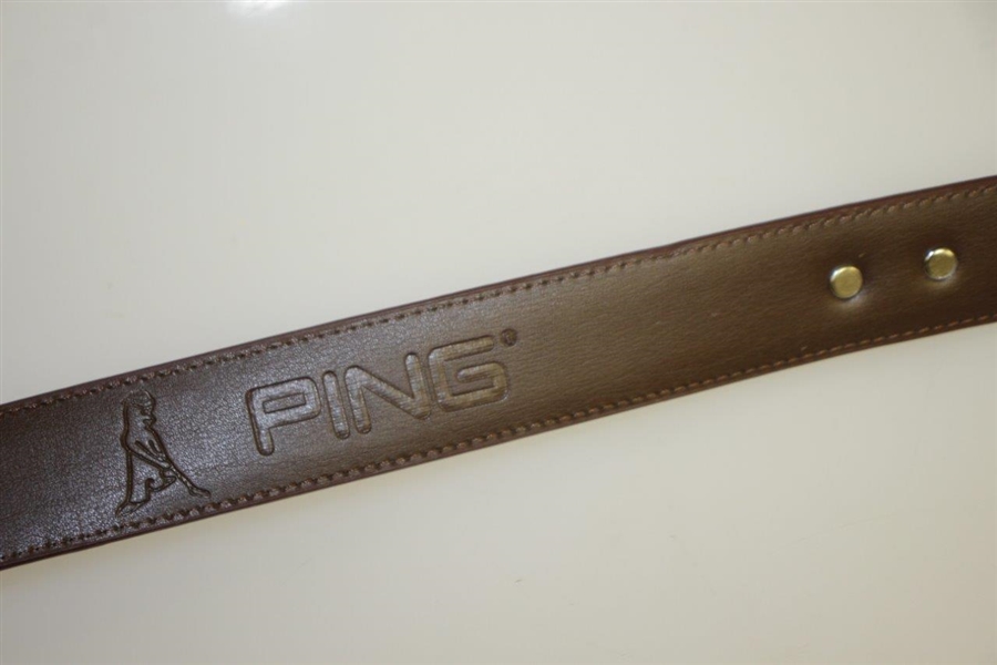 Ping Brand Leather Belt w/ Golf Medallions 